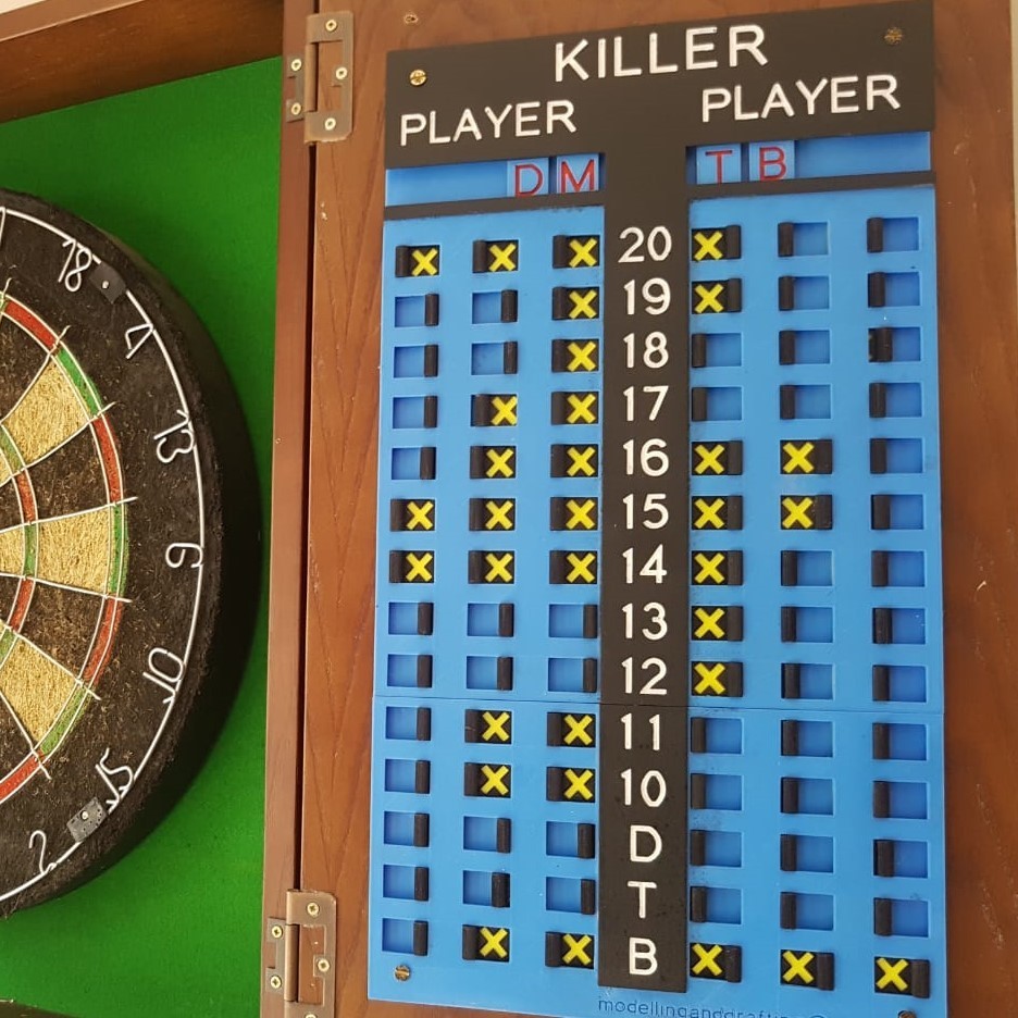 STL file Darts Scoreboards Killer & 301 🦗・3D printing design to
